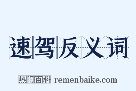 速驾反义词是什么意思的图片